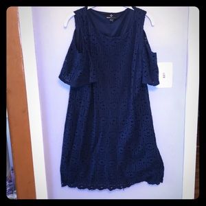 Ronni Nicole knee-length cold shoulder dress